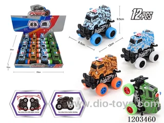 12PCS Inertia rotating camouflage car