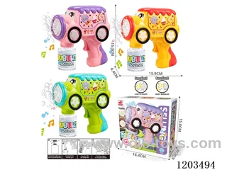 Automatic Bubble Gun 3 colors mixed W L/M（95ML bubble water）4*AA not included