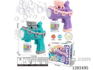 Automatic Bubble Gun 2 colors mixed with light（95ML bubble water） 4*AA not included