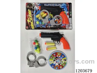 solid color eva ping pong gun with handcuffs target