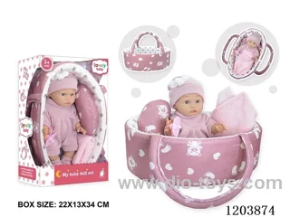 12-inch doll with a cradle