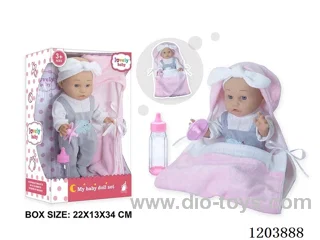 12-inch doll with sleeping bag