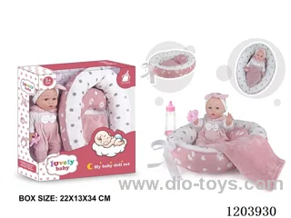13-inch doll with baby cradle