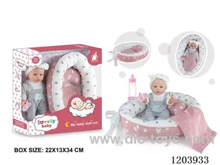 16-inch doll with baby cradle