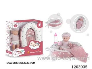 18-inch doll with baby cradle