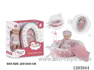 27-inch doll with baby cradle