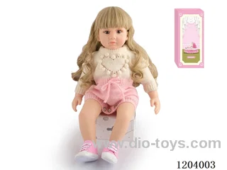 60cm soft plastic doll (wig cover) with bottle, magnetic pacifier, diaper, birth card, shoes