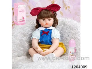 60cm soft plastic doll (wig cover) with bottle, magnetic pacifier, diaper, birth card, shoes