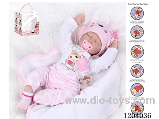 55cm doll (wig cover) with bottle, magnetic pacifier, diaper, birth card, no mat, with gravity sensing voice function