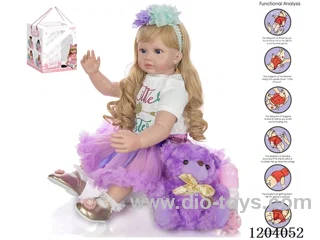 60cm doll (wig cover) with bottle, magnetic pacifier, diaper, birth card, shoes, bear with gravity sensing voice function