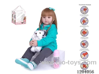 60cm doll (wig cover) with bottle, magnetic pacifier, diaper, birth card, shoes, bear with gravity sensing voice function