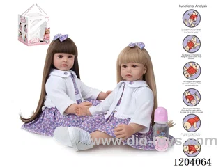 60cm doll (wig cover) with bottle, magnetic pacifier, diaper, birth card, shoes, gravity sensing voice function