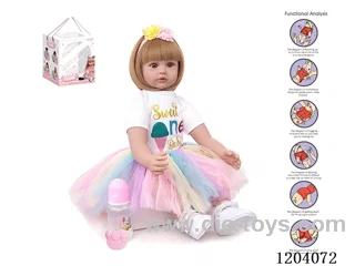 60cm doll (wig cover) with bottle, magnetic pacifier, diaper, birth card, shoes, gravity sensing voice function