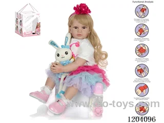 60cm doll (wig cover) with bottle, magnetic pacifier, diaper, birth card, shoes, bunny with gravity sensing voice function