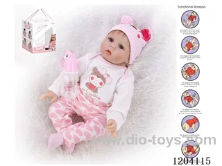 55cm simulated doll (simulated fetal hair) with bottle, magnetic pacifier, diaper, birth card, with gravity sensing voice function