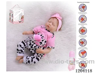 55cm doll (wig cover) with bottle, magnetic pacifier, diaper, birth card, gravity sensing voice function
