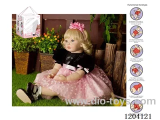 55cm simulation doll (wig) with bottle, magnetic nipple, diaper, birth card, with gravity sensing sound function.