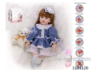 55cm simulation doll (wig) with bottle, magnetic nipple, diaper, birth card, bunny, shoes, with gravity sensing sound function.