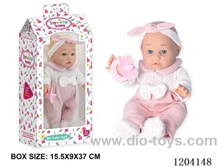 12 inch vinyl doll with pacifier