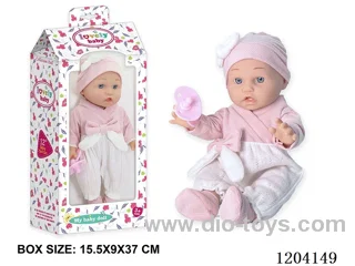 12 inch vinyl doll with pacifier