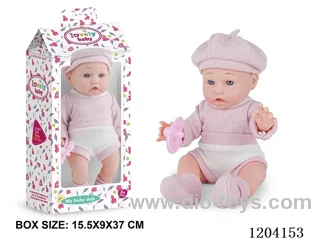 12 inch vinyl doll with pacifier