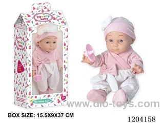 12 inch vinyl doll with pacifier
