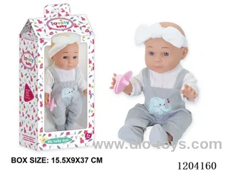 12 inch vinyl doll with pacifier