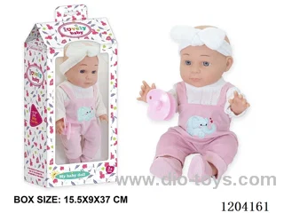 12 inch vinyl doll with pacifier
