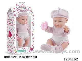 12 inch vinyl doll with pacifier