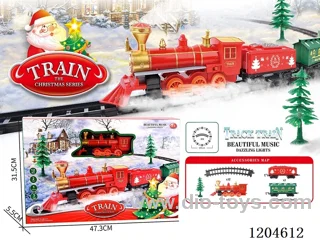 Christmas electric lights music track train (including electricity) Lithium battery with USB cable