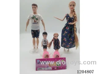 Parent-child 11.5-inch solid Barbie with 2 5-inch solid Barbie with school bag 2 mixes