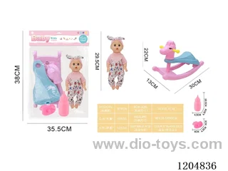 29.5cm Live Eye Doll Set, Drinking and Peeing with 4 Voices IC (included 3*AG13)