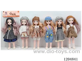 12 inch 30 cm 21 joints Solid 3D doll with real eyes wearing headdress Multi-mixed