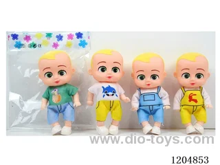 5 inch 13cm 5 joints solid body color printing eye doll Multi-mixed