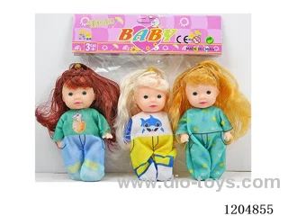 5 inch 13cm 5 jointed solid 3D eye dolls 3pcs Mixed