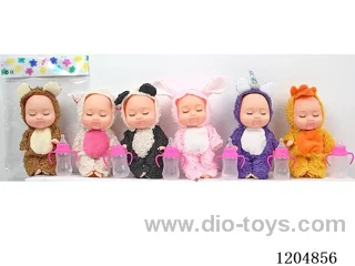 5 inch 14cm 5 joints Vinyl doll + bottle Multi-mixed