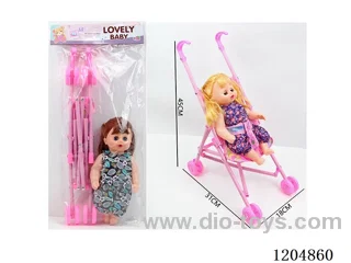 12 inch doll 23CM empty body live eye doll four sound IC(AG13*2)+plastic stroller Many mixes