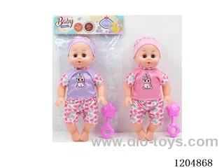14 inch 30CM empty body live eye doll with 4 IC(AG13*2) + rattles Mixed varieties