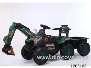 excavator/Electric excavator, early education function, music, stories, children's songs, battery display, USB port, MP3 port, with remote control, (remote control can control the excavator arm) 6V7 battery, 380 motor, dual drive (this model is a top of the line excavator with a rear bucket)