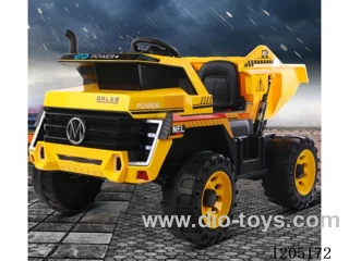 Construction truck/Large battery (12V7A * 1), four-wheel drive 12V (390 * 4), one click start, quick installation of steering wheel, USB interface, MP3 port, high and low speed, dynamic music, LED lights, electric tipping bucket, four-wheel suspension, front and rear sway, mobile phone remote contro