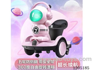 Balancing bike for kids/6v4.5 battery, dual drive, 3 silent universal wheels with 360 ° rotation, early education player, support for playing music on mobile phones, running light, seat belt