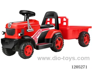 Sliding tractor with drag bucket/Slide, with mop, light and music