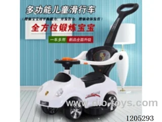 Sliding stroller for kids/Three kinds of functional unity, music, lights, multi-function steering wheel, safety barrier, universal wheel, prevent backward design, volume, locker