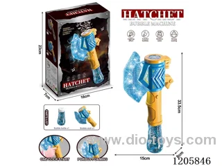 Blue and yellow axe bubble (with 1 bottle of 130ml bubble water)