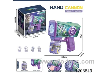 Automatic transparent purple mechanical bubble gun (with 1 bottle of 90ml bubble water)