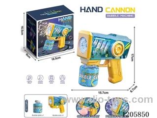 Automatic transparent blue mechanical bubble gun (with 1 bottle of 90ml bubble water)