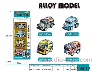 pull back alloy car 4PCS