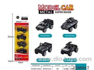 free wheel alloy car 4PCS