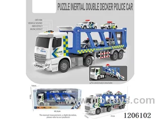 1:16Inertia double-decker transportation police car (4 keys with light music)