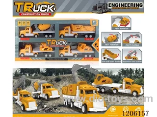 4 x inertia tractor trailer engineering vehicles (mixer, crane, excavator, truck-mounted)